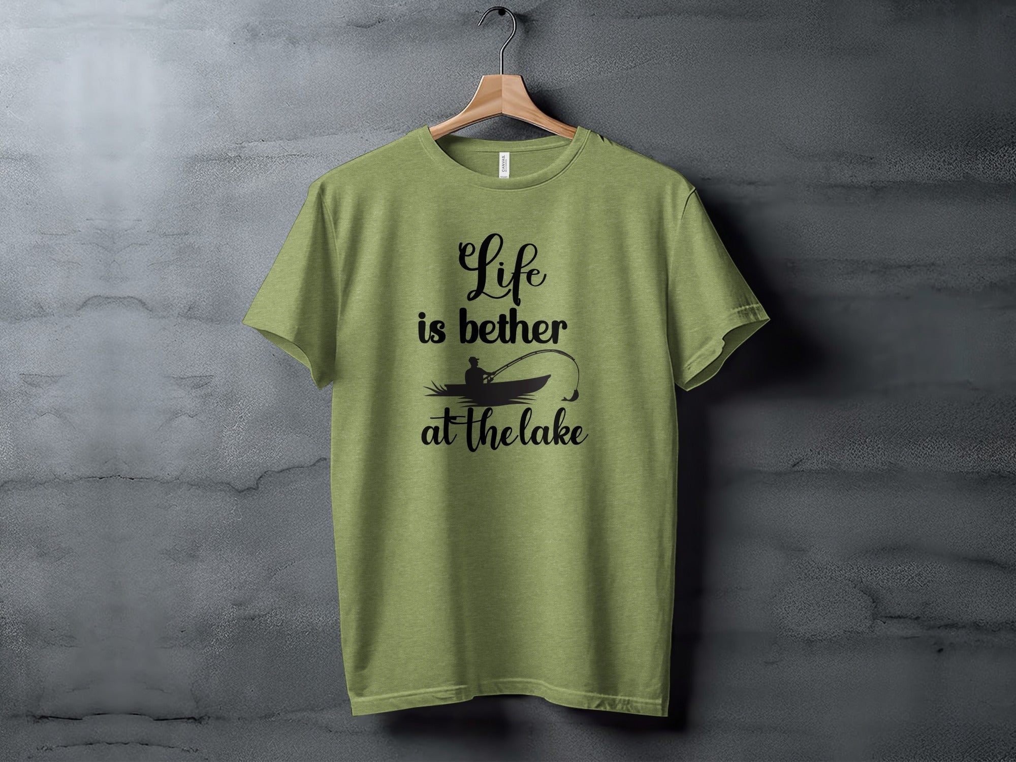 Life is Better At The Lake Fishing Rod Design T-Shirt