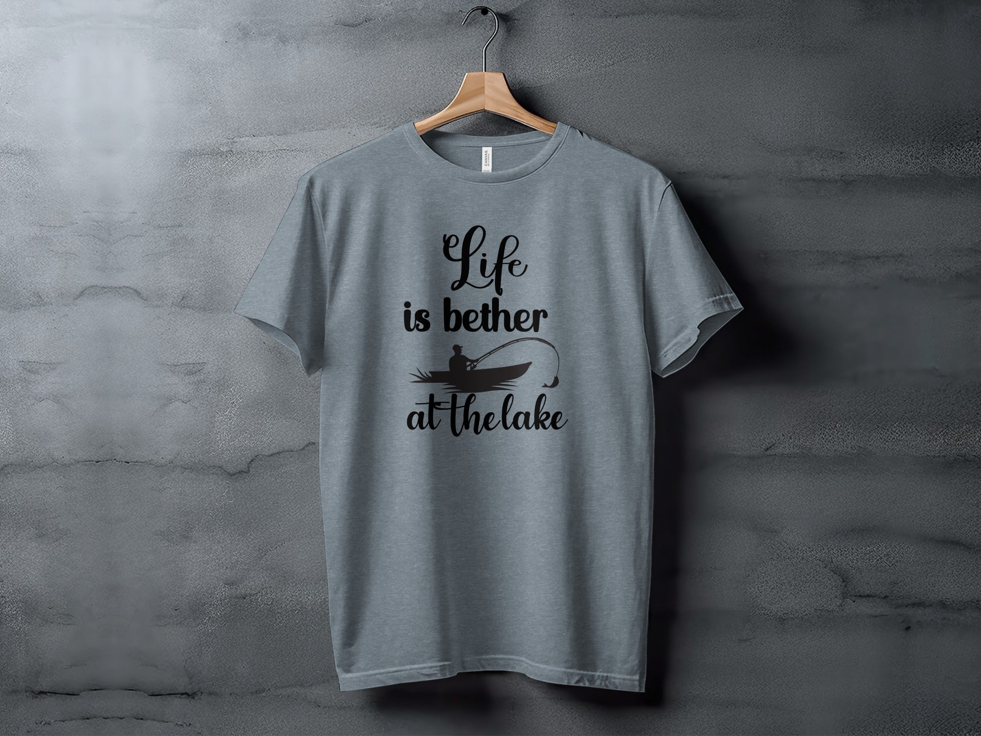 Life is Better At The Lake Fishing Rod Design T-Shirt