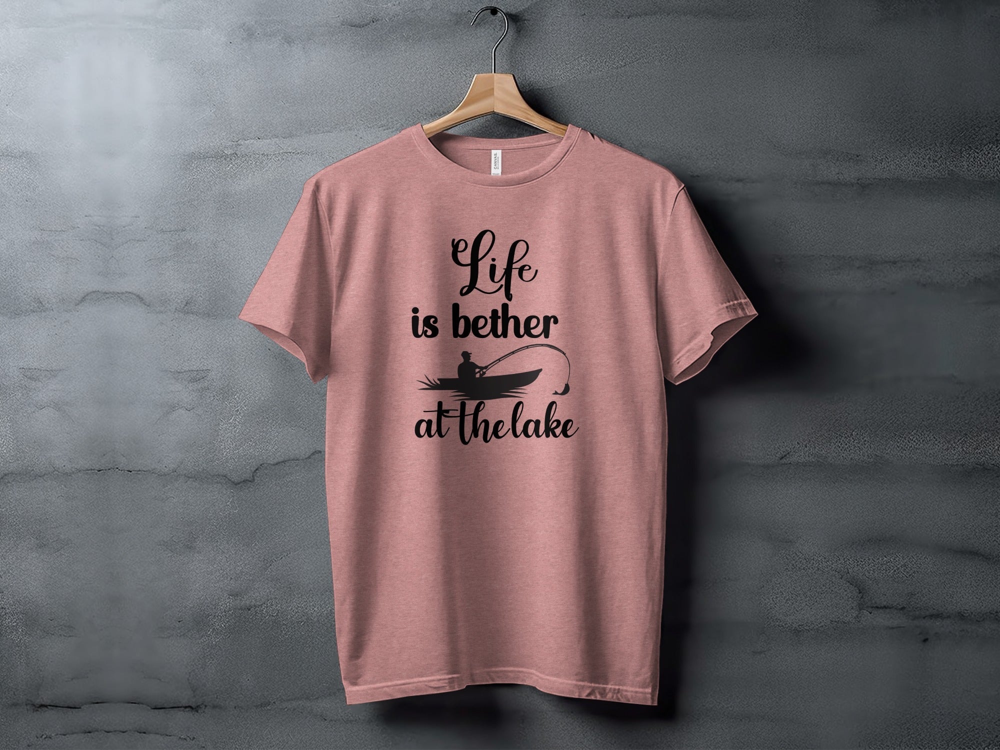 Life is Better At The Lake Fishing Rod Design T-Shirt