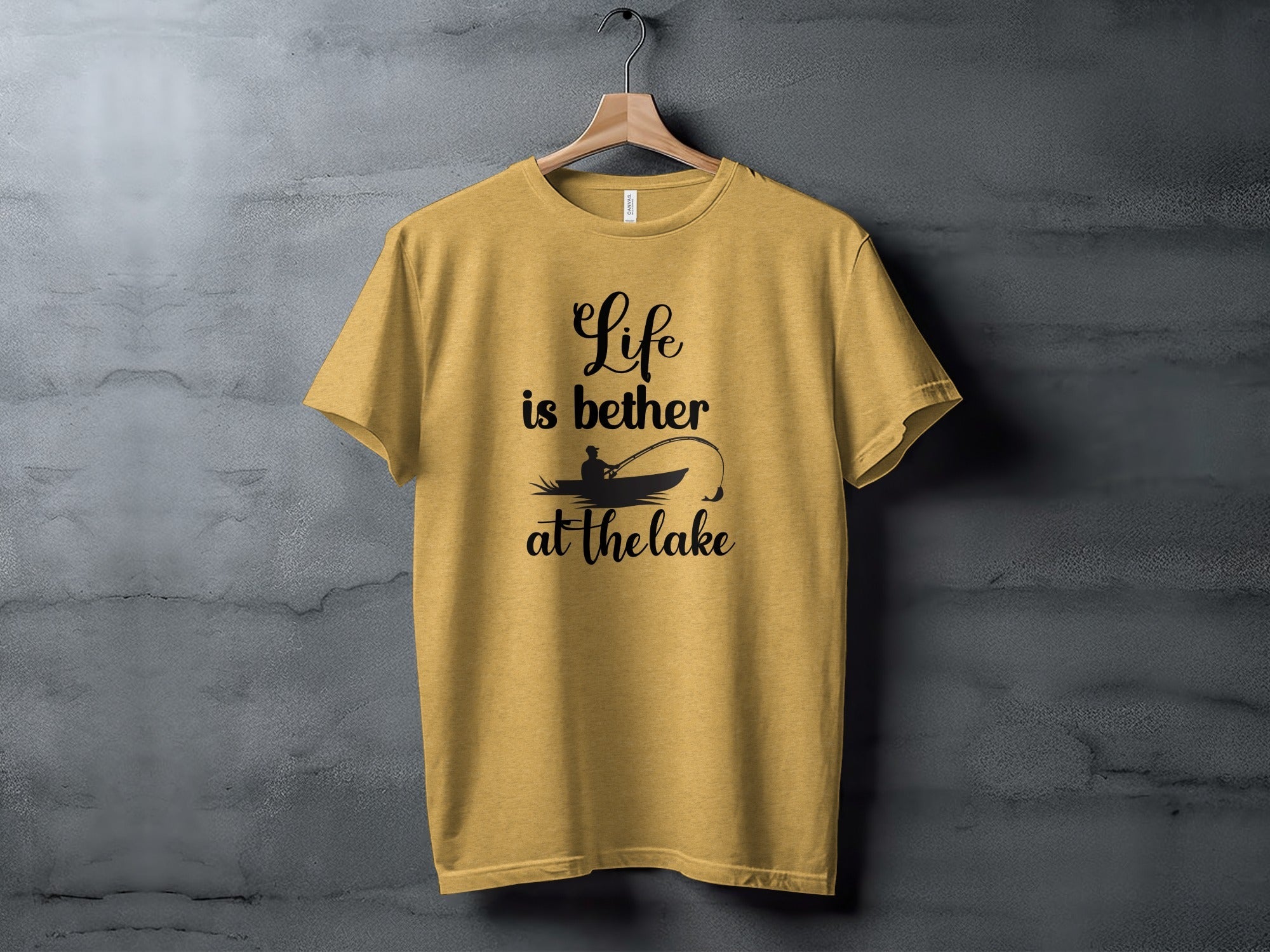Life is Better At The Lake Fishing Rod Design T-Shirt