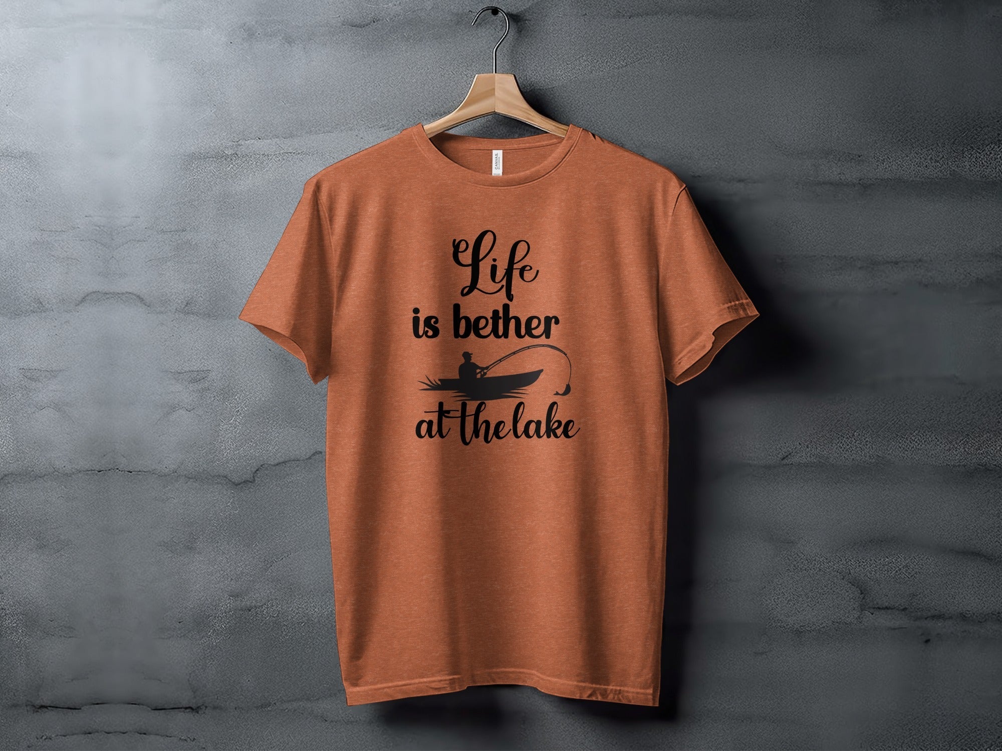 Life is Better At The Lake Fishing Rod Design T-Shirt