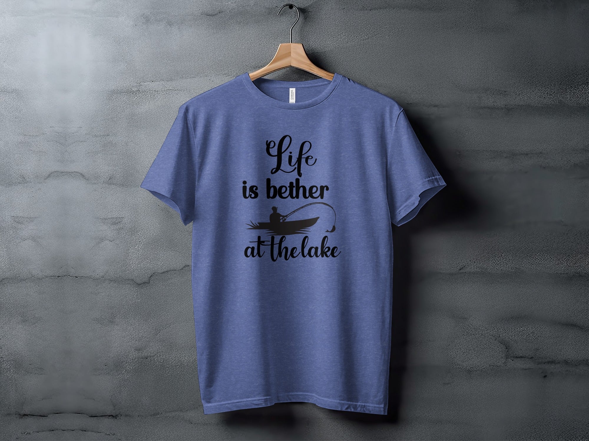 Life is Better At The Lake Fishing Rod Design T-Shirt