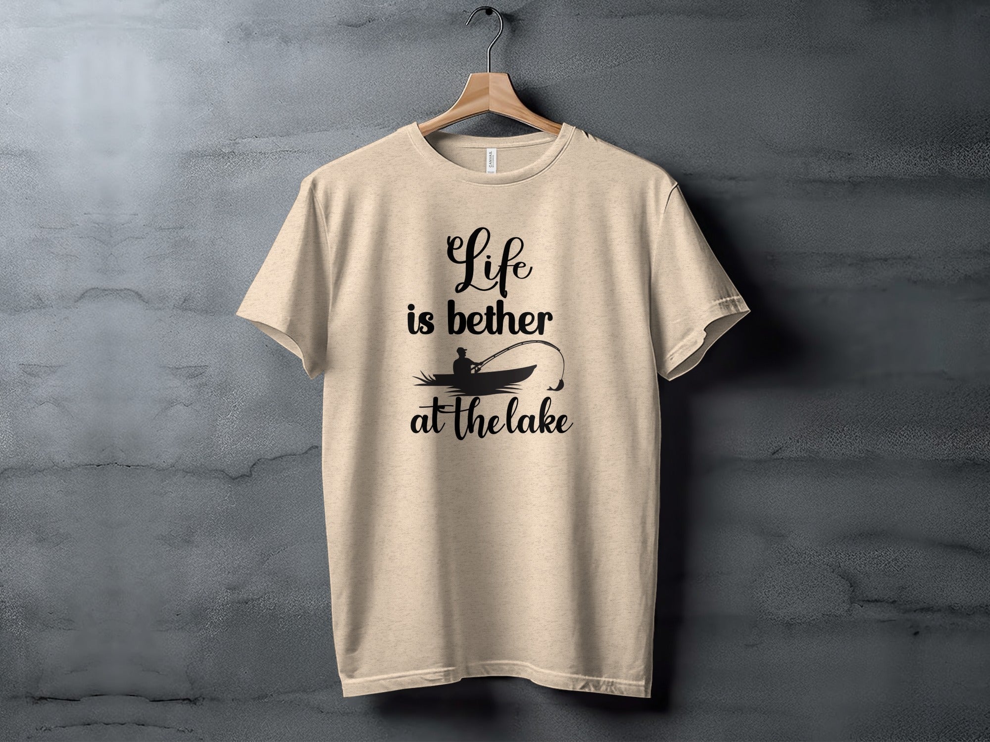 Life is Better At The Lake Fishing Rod Design T-Shirt