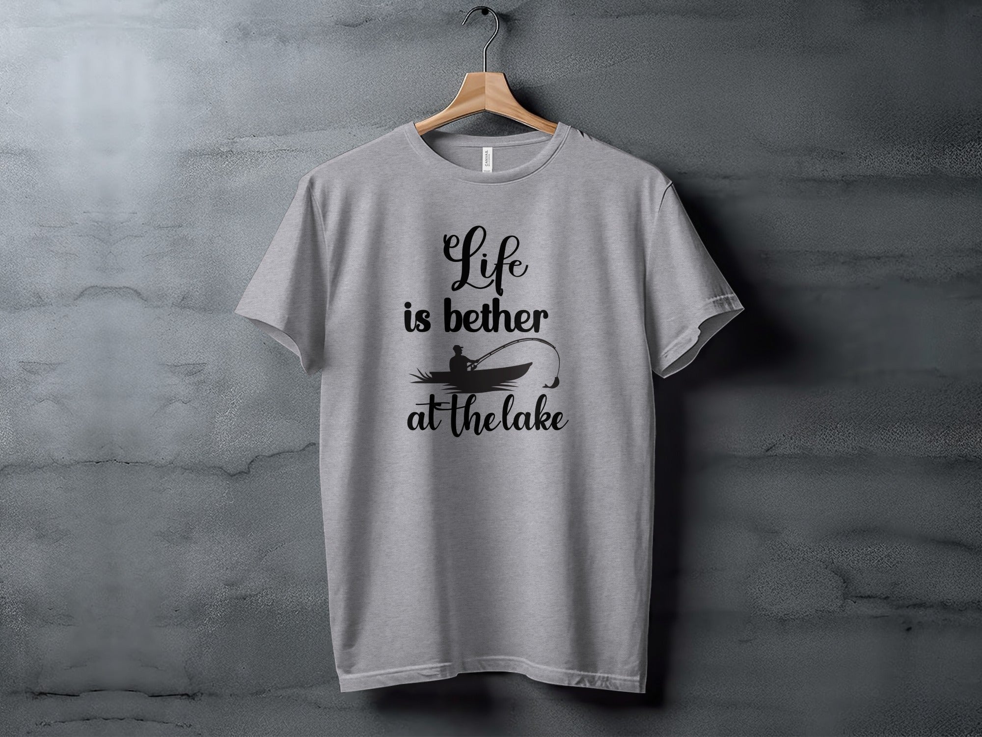 Life is Better At The Lake Fishing Rod Design T-Shirt