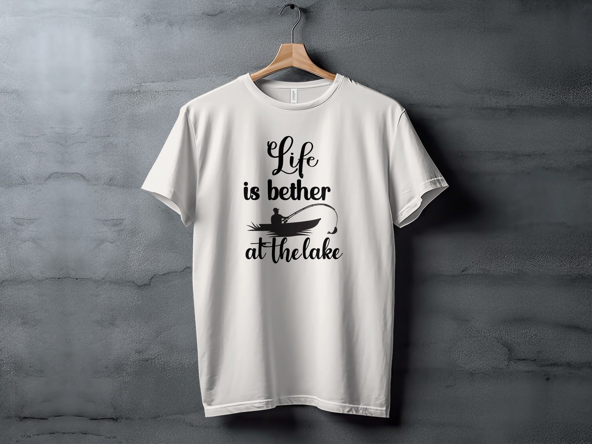 Life is Better At The Lake Fishing Rod Design T-Shirt